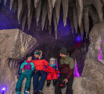 Dripstone cave in winter
